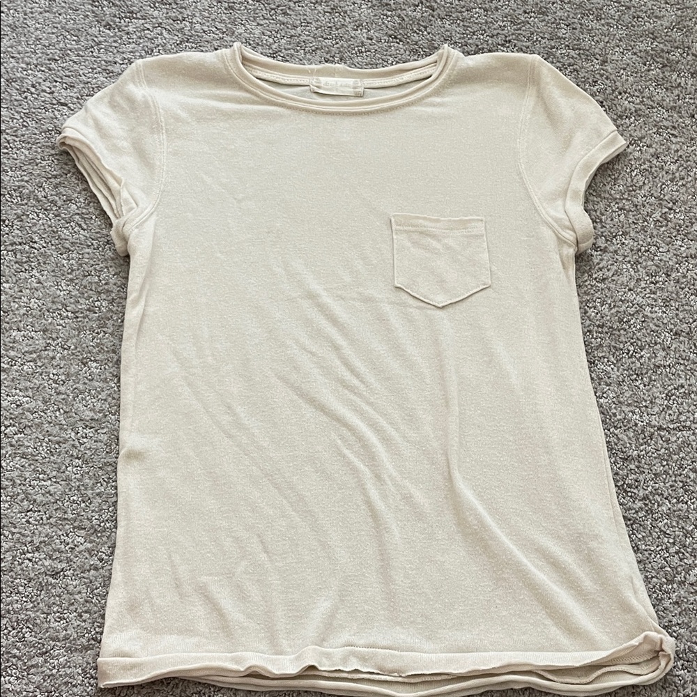 Altar’d State Women's Cream Short Sleeve Top